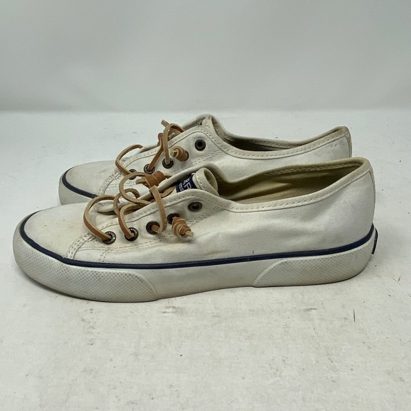 Sperry Shoes - Sperry Crest Vibe Womens 5.5 White Canvas Sneakers STS95128 Memory Foam